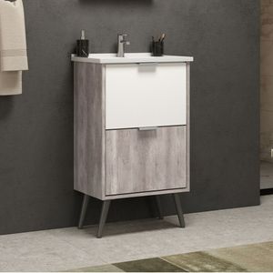 Gabinete De Banheiro Com Lavatório Sem Espelheira Barrique- Branco
