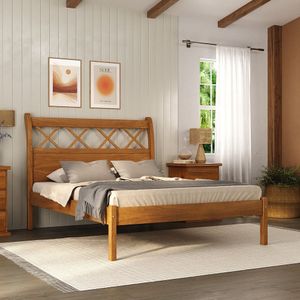 Cama Casal 140 Cm Gramado Convencional Mogno Mel