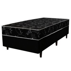 Cama Box Conjugado Solteiro Molas Superlastic 88cm X 188cm X 56cm Preto