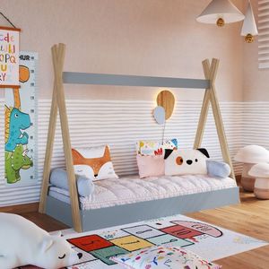 Cama Cabana De Solteiro 129cm X 198cm X 82,6cm Itapuã-azul