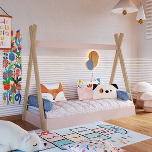 Cama Cabana De Solteiro 129cm X 198cm X 82,6cm Itapuã-rosa