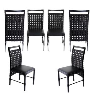 Kit 6 Cadeiras Para Jardim Espanha 98x50x50 Cm Preto