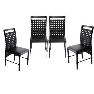 Kit 4 Cadeiras Para Jardim Espanha 98x50x50 Cm Preto