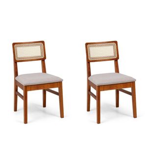 Conjunto 2 Cadeiras Madeira Maciça Origem Marrom