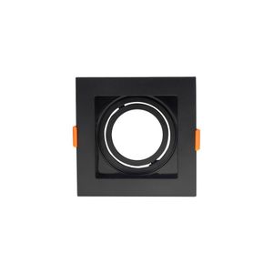 Spot De Embutir Recuado Blumenau Clean Para Lâmpada Mr16 Gu10 Quadrado Bivolt Preto