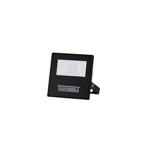 Refletor Taschibra Tr Led Slim 10w Preto Bivolt 3000k Luz Amarela