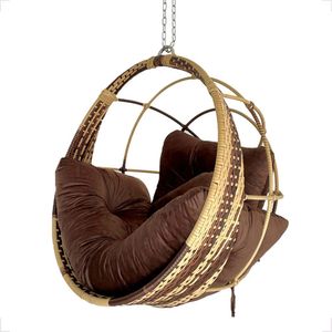 Cadeira Suspensa Ômega Balanço Ninho Gourmet Alumínio Cappuccino Cappuccino Marrom V3