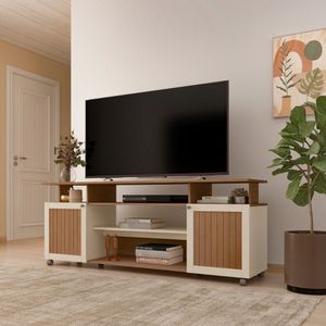 Rack De Sala Para Tv 75 Artely Ipanema Cinamomo Off White