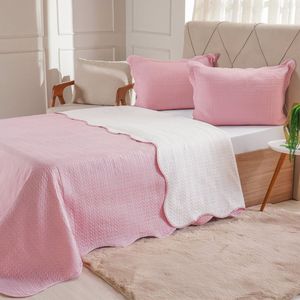 Kit Cobre Leito King Ultra Lisse Lisa New 250x270cm Silver Pink