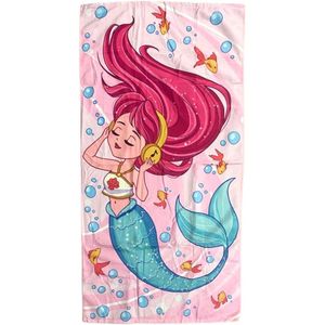 Toalha De Praia Infantil Summer Microfibra Anti Areia 60x110cm Mermaid New