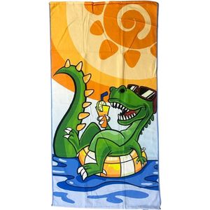 Toalha De Praia Infantil Summer Microfibra Anti Areia 60x110cm Dino Summer New