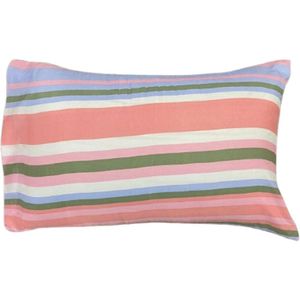 Jogo De Fronha Microfibra Estampada 47x70cm Rosa Listras