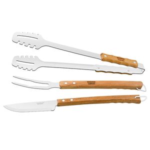 Kit Churrasco 3 Peças Tramontina 26599001 Madeira Natural