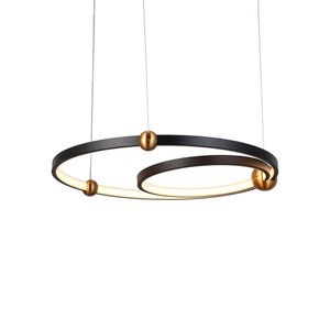 Lustre Pendente Skylight Circles 3074 Preto-dourado Led Bivolt Preto-dourado