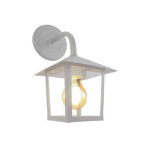 Arandela Blumenau Colonial Nina Quadrada Vidro Liso E27 Bivolt Branco