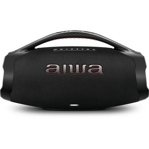 Caixa De Som Boombox Plus Aiwa BBS-01-B 200W Bluetooth 30h IP66 USB Preto Boombox AWS-BBS-01-B Bivolt
