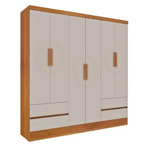 Guarda Roupa Casal 6 Portas 4 Gavetas Oregon Tcil Cinamomo Off