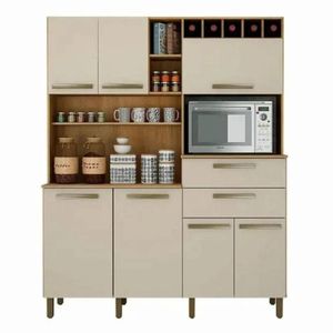 Armário De Cozinha 7 Portas 2 Gavetas Monte Rey Valdemóveis Cinamomo Off
