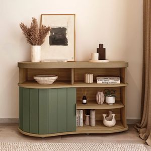 Buffet Para Sala De Estar Magnum 120,0cm X 75,0cm X 45,0cm Carvalho -off White -menta