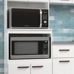 Torre Quente 070cm 4 Portas 2 Nichos Para Forno E Microondas Branco