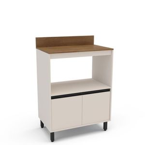 Balcão De Cozinha 2 Portas 1 Nicho Creme Koya Creme