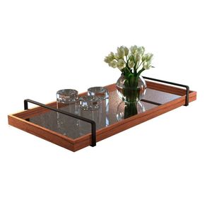 Bandeja Buffet Espelhada Lf 017 9x29x52cm Espelho-castanho Cinamomo-preto