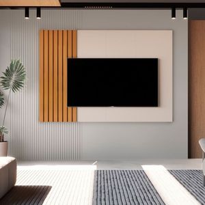 Painel Para Tv Ripado Boto 1.8 136x180x4,5 Cm Off White-nature