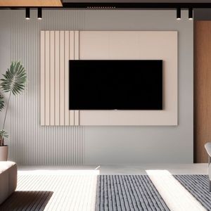 Painel Para Tv Ripado Boto 1.8 136x180x4,5 Cm Off White