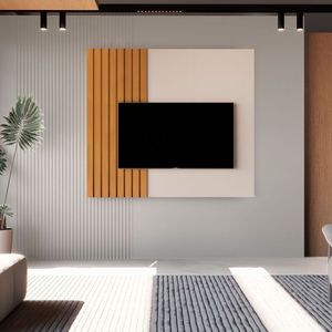 Painel Para Tv Ripado Boto 1.4 136x140x4,5 Cm Off White-nature