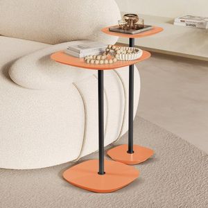 Conjunto Mesa Lateral Florença Alta E Baixa - Lf 049 Coral-preto