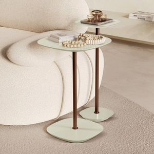 Conjunto Mesa Lateral Florença Alta E Baixa - Lf 049 Off White-café