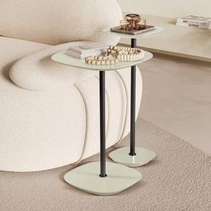 Conjunto Mesa Lateral Florença Alta E Baixa - Lf 049 Off White-preto