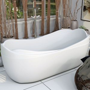 Banheira De Imersão Mondialle Modelo Saturnia 180cm X 85cm X 64cm Em Acrilico Branco
