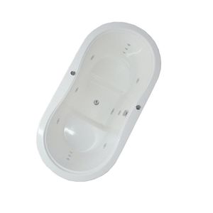 Banheira De Hidromassagem Mondialle Modelo Ofuro Oval Duplo Essencial 161cmx81cmx95cm Em Gel Coat Branco
