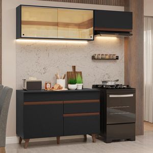Armário De Cozinha Compacta 190cm Reims Madesa 05 Preto