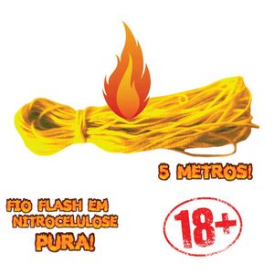 Cordao Fio Flash Premium Colorido 5 Metros, Panda Magic Cor Amarelo