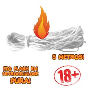 Cordao Fio Flash Premium Colorido 5 Metros, Panda Magic Cor Branco