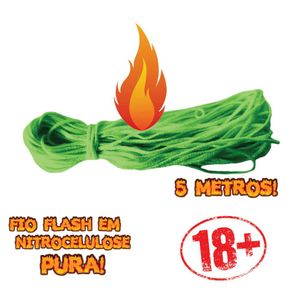 Cordao Fio Flash Premium Colorido 5 Metros, Panda Magic Cor Verde