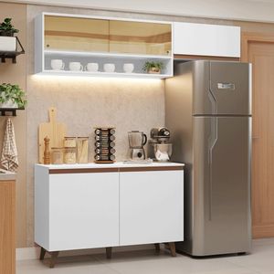 Armário De Cozinha Compacta 190cm Reims Madesa 07 Branco