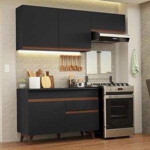 Armário De Cozinha Compacta 190cm Reims Madesa 04 Preto