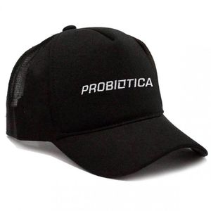 Boné De Brim Com Logo Bordado Preto Probiótica Padrão Único