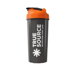 Coqueteleira Slim 600ml Fumê Tampa Laranja