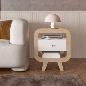 Mesa Auxiliar Nice Com Entrada Usb Nature Branco