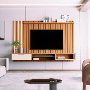 Home Ripado Para Tv 80 Polegadas Lima Nature Off White