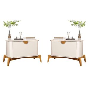 Jogo Mesa De Cabeceira Liepzig Off White