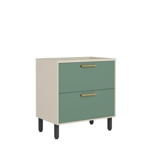 Balcão Cooktop Gavetão E Porta Basculante Verde Bertolini Verde Areia