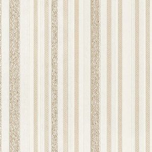 Papel De Parede Colorkey Listrado Branco E Bege Col1068