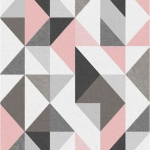 Papel De Parede Vinílico Contemporâneo Geométrico Rosa 4120 - 1 Rolo Disponível