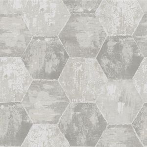 Papel De Parede Ez Benjamin Colméias Em Mármore Branco Metálico Gt0201 - Rolo 10m X 0,53m