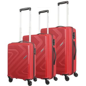 Conjunto De Malas Polipropileno American Tourister Camboriu Cadeado Tsa Rodas 360º P/M/G Vermelha